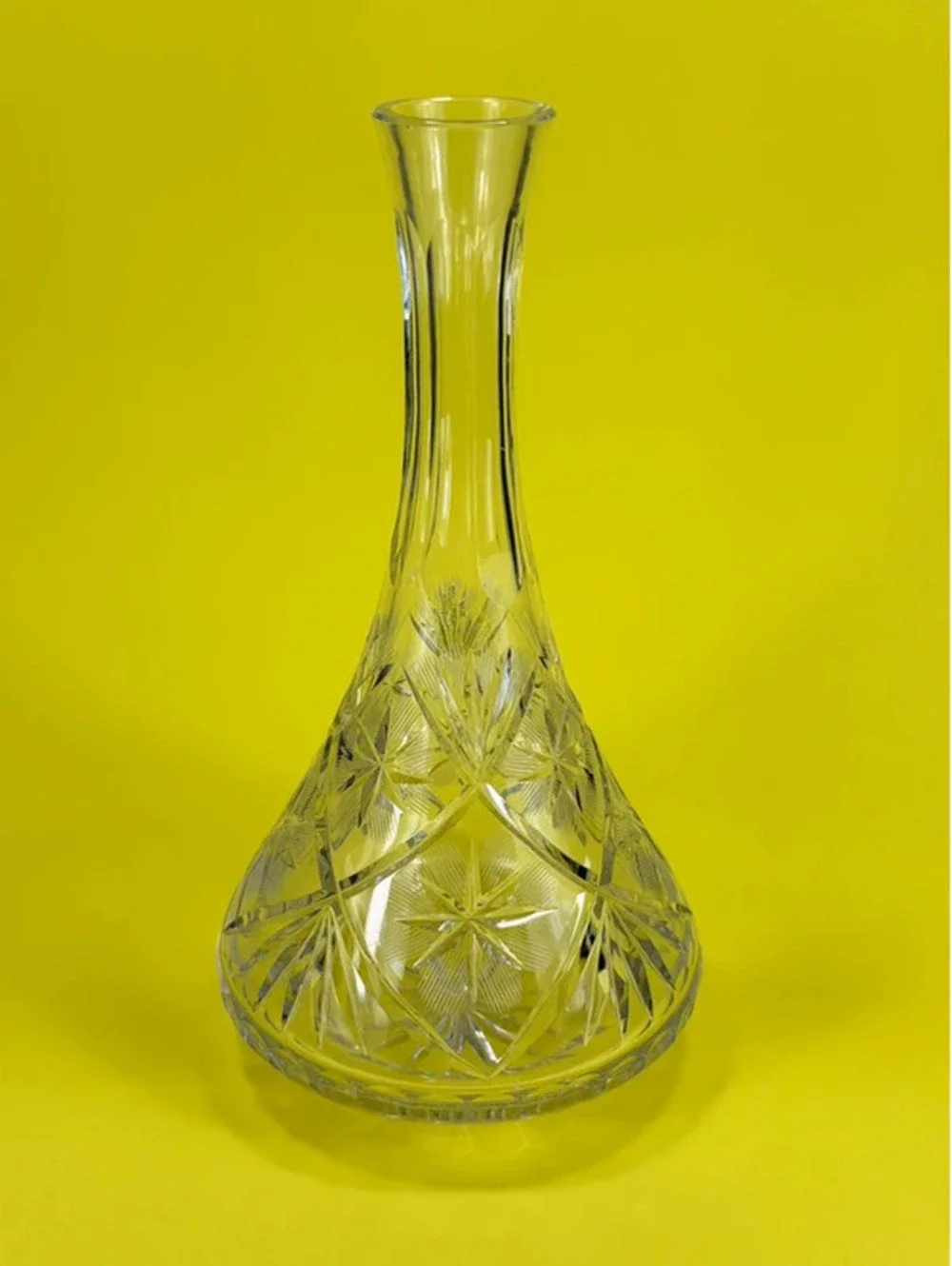 Crystal Glass Decanter or Vase - Vintage Starburst Pattern